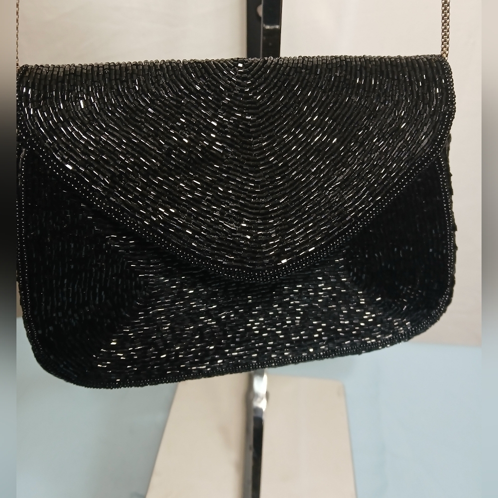 Black Beaded Evening Bag